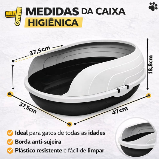 Caixa De Areia Sanitária Com Arco Para Gatos Furacão Pet + Pá de Presente