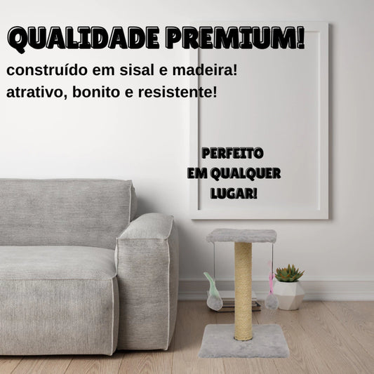 Arranhador Para Gatos Poste Sisal Com Bolinha Interativa