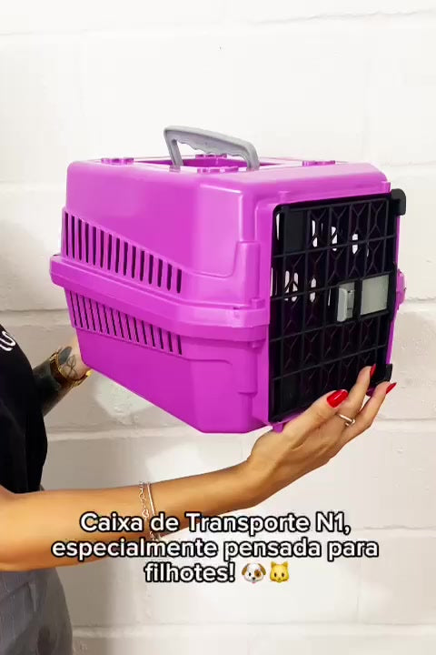 Caixa de Transporte N1 Passeio ou Viagem Pet Gato, Cachorro, Coelho, Aves Pequeno Porte e Filhotes