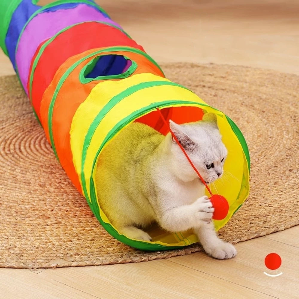 Túnel Interativo Colorido Para Gatos Dobrável