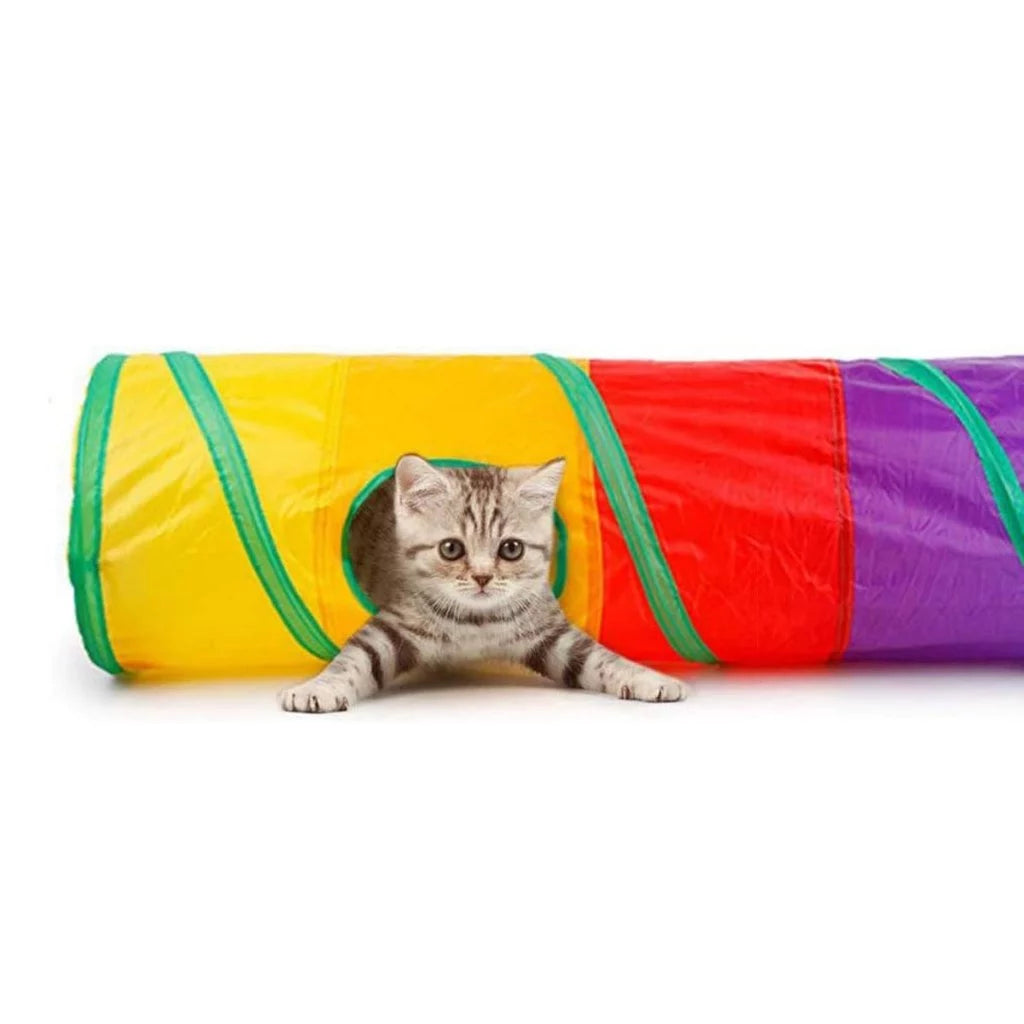 Túnel Interativo Colorido Para Gatos Dobrável