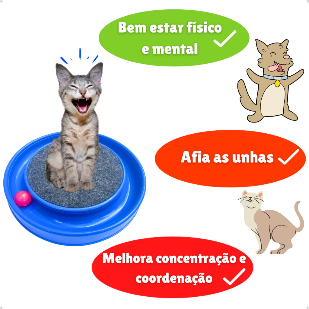 Brinquedo Arranhador Interativo Com Bolinha Para Gatos