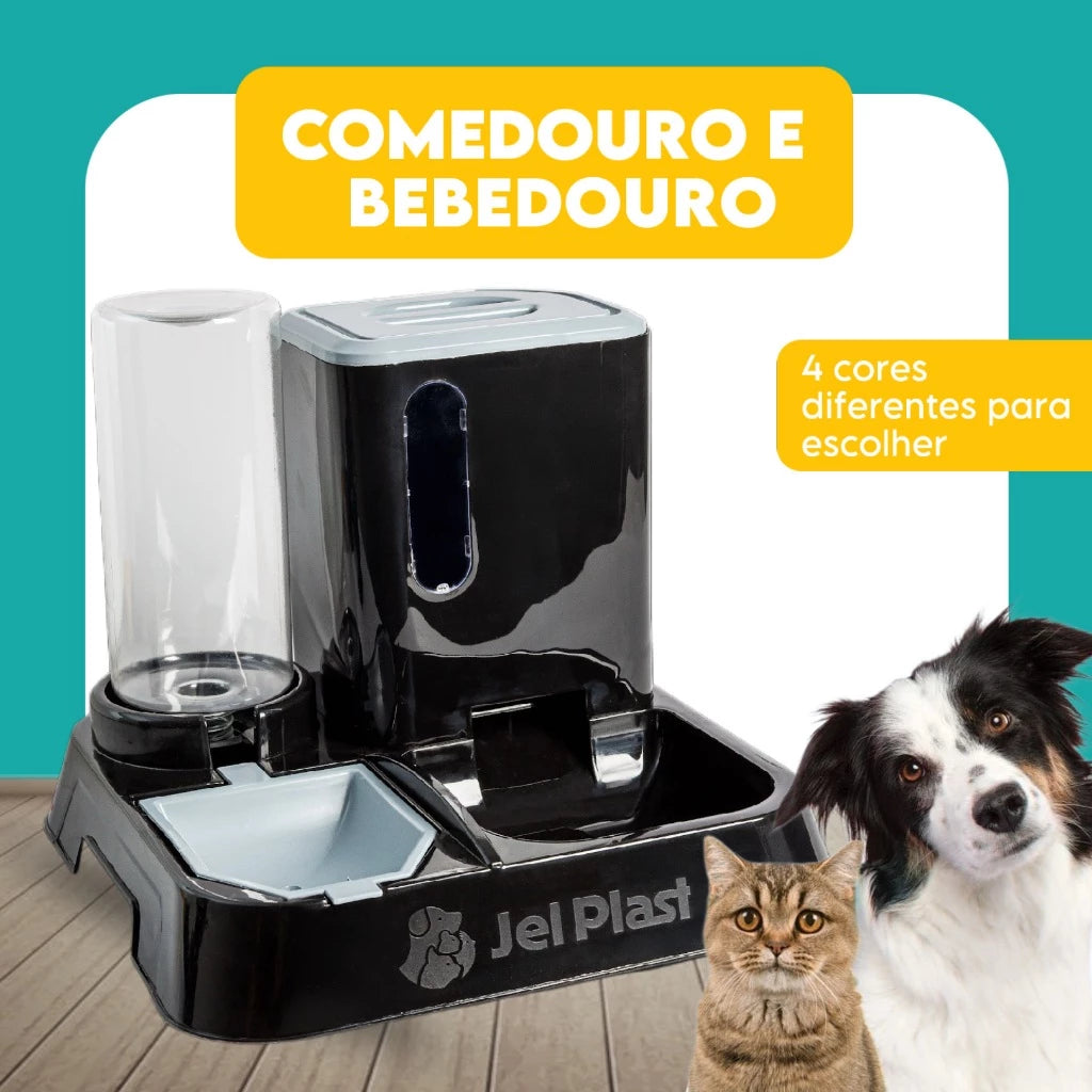 Comedouro e Bebedouro Automático para Cães e Gatos com Dispenser de Ração e Água