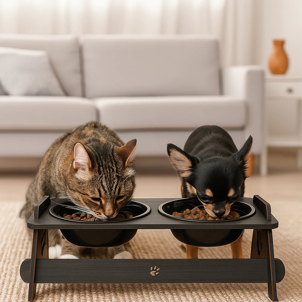 Comedouro Bebedouro Pet Suspenso Elevado Para Cães E Gatos Com Tampas