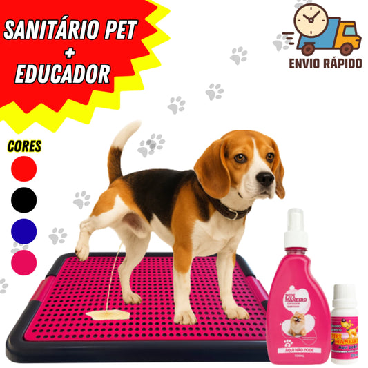Kit Sanitário Canino Com Educador Xixi Pode E Não Pode
