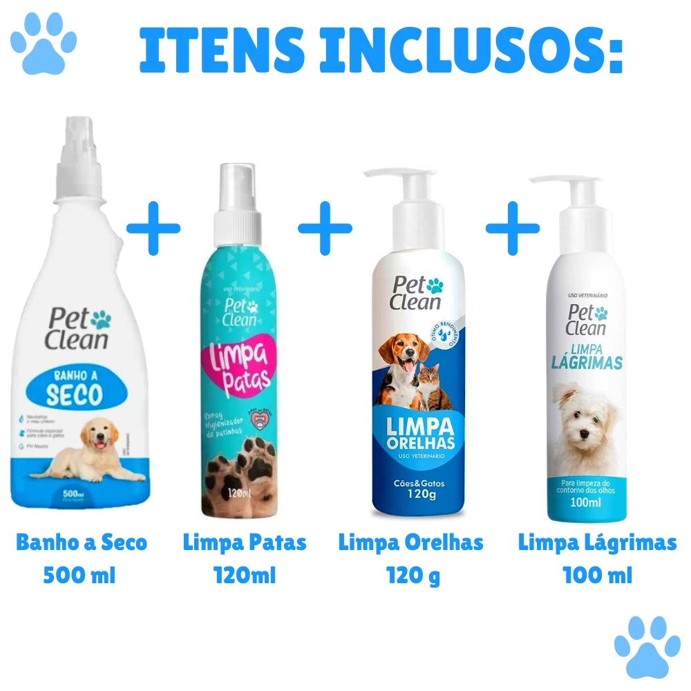 Kit Higiene Pet Clean 4 Em 1