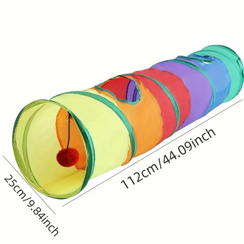 Túnel Interativo Colorido Para Gatos Dobrável