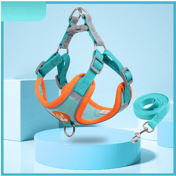 Coleira Peitoral Cachorro E Gato, Conjunto De Guia + Coleira Tipo Colete Para Pet Pequenos E Médios
