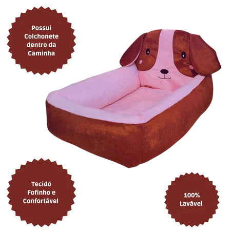 Caminha Pet Luxo Macia E Quentinha Com Cabeceira