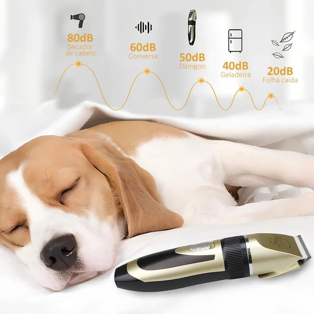 Kit Máquina De Tosa Profissional Para Pets Com 11 Peças
