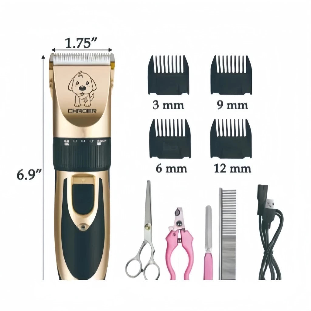 Kit Máquina De Tosa Profissional Para Pets Com 11 Peças