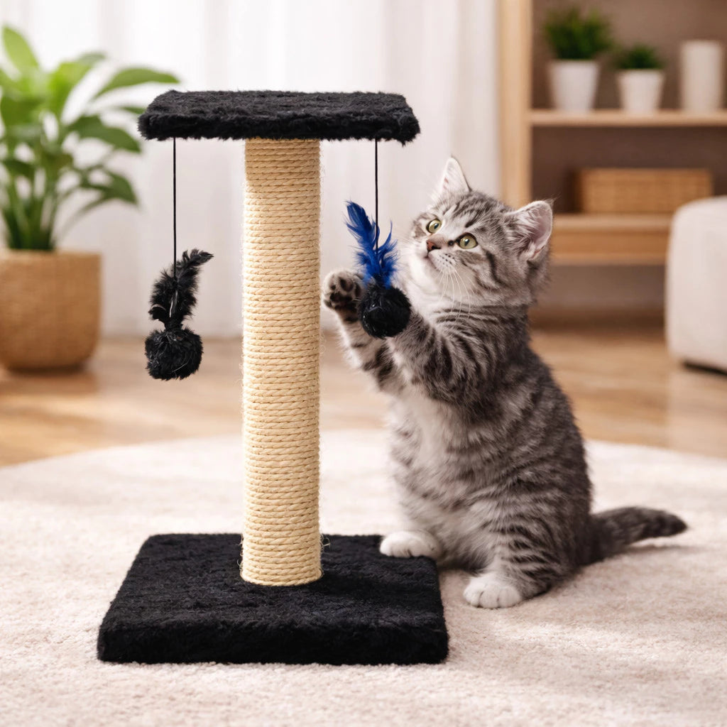 Arranhador Para Gatos Poste Sisal Com Bolinha Interativa