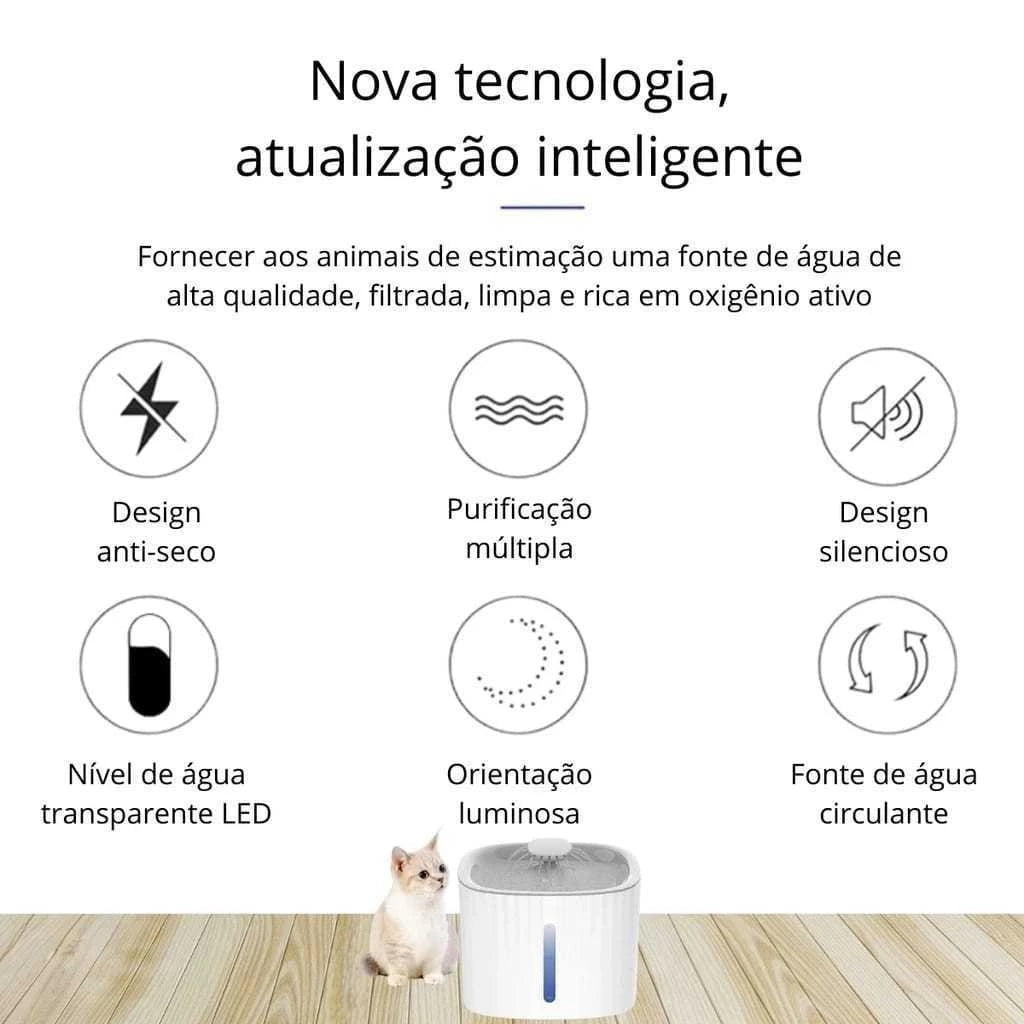 Bebedouro Fonte De Água Para Pets 3 Litros Com Fio