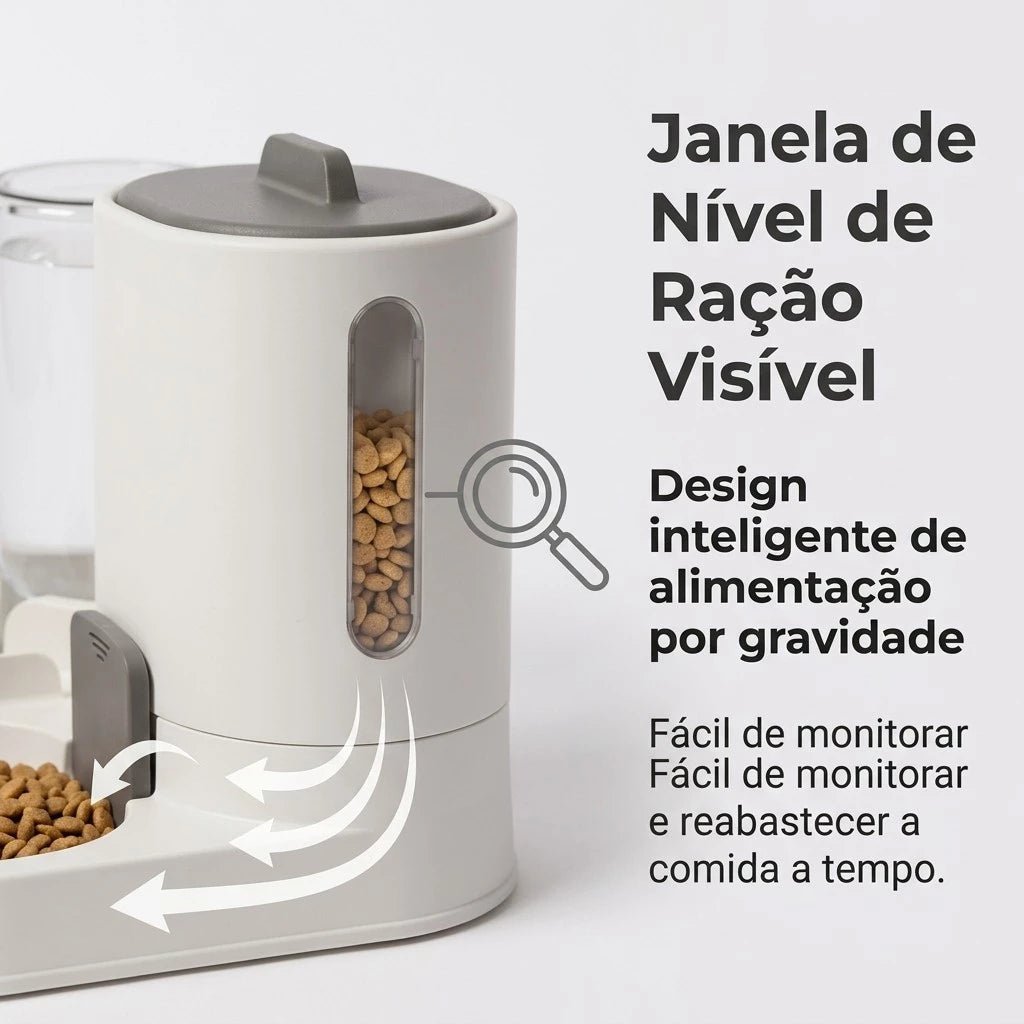 Comedouro e Bebedouro Premium Automático 2 em 1 Para Pets